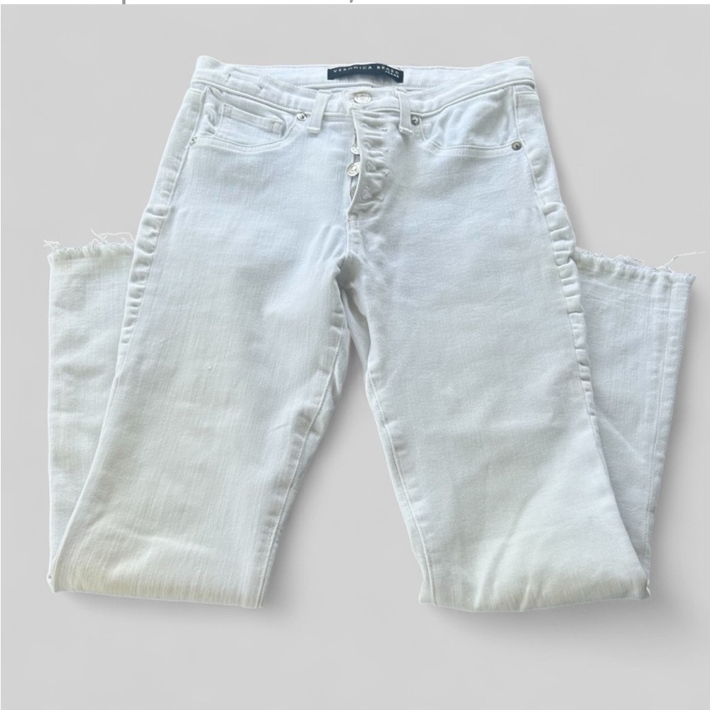 Veronica Beard Carolyn style buttonfly 10" baby boot denim size 26 **flawed